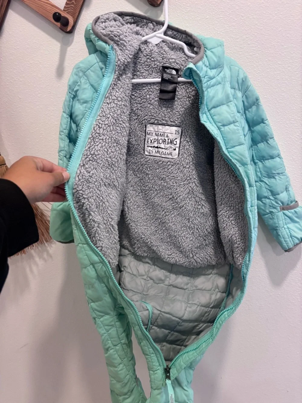 The North Face Kids Mint Quilted Insulated One-Piece Bunting